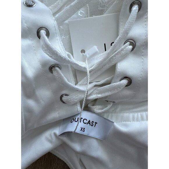 Outcast NWT Euphoria Mini Dress in White Size XS Lace Corset - Picture 6 of 10